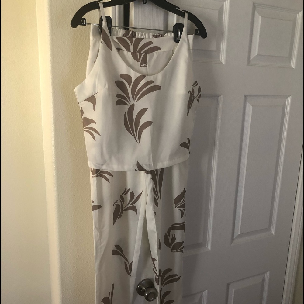 Spaghetti strap top and matching loose fit pants